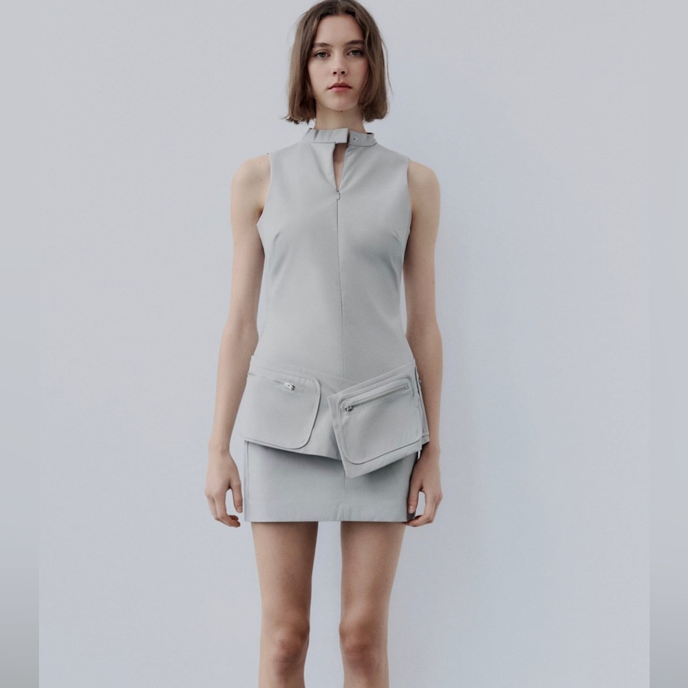 Zara belted short dress with pockets
